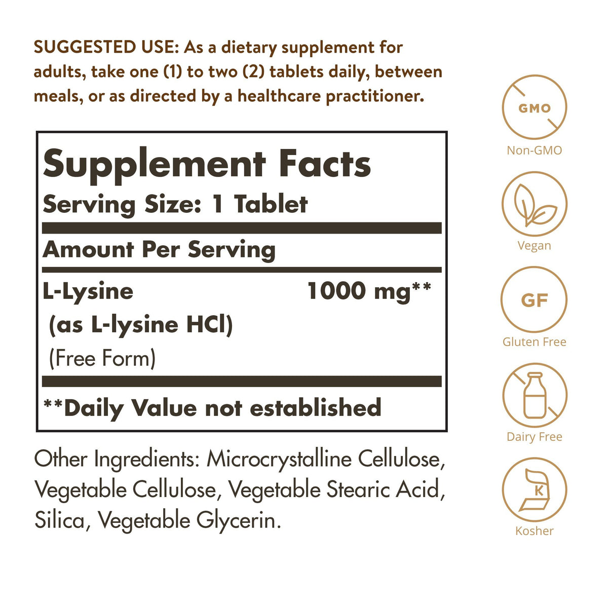 Solgar L-Lysine 1000mg 100 Tablet