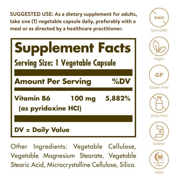 Solgar Vitamin B-6 100mg 250 Capsule