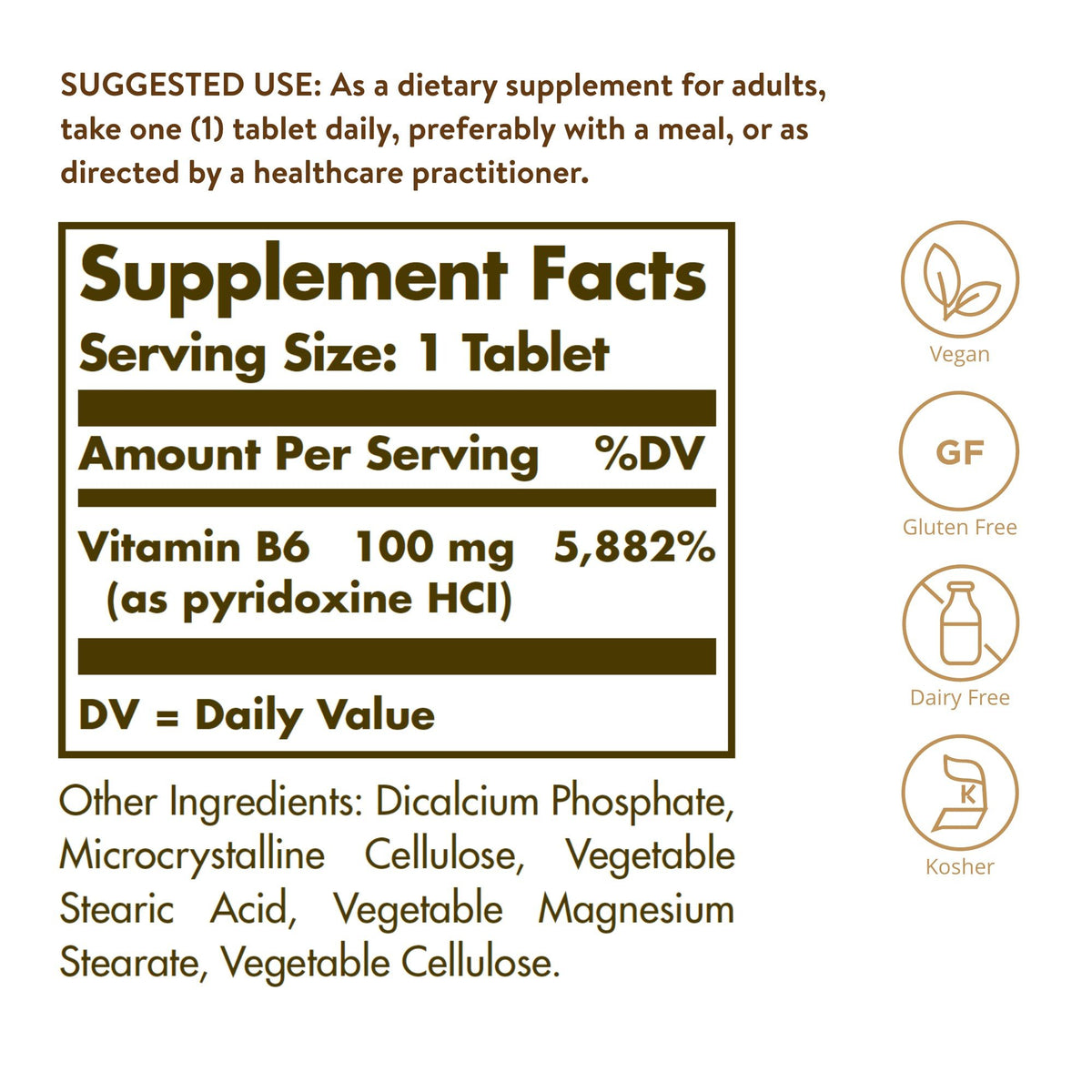 Solgar Vitamin B-6 100mg 100 Tablet