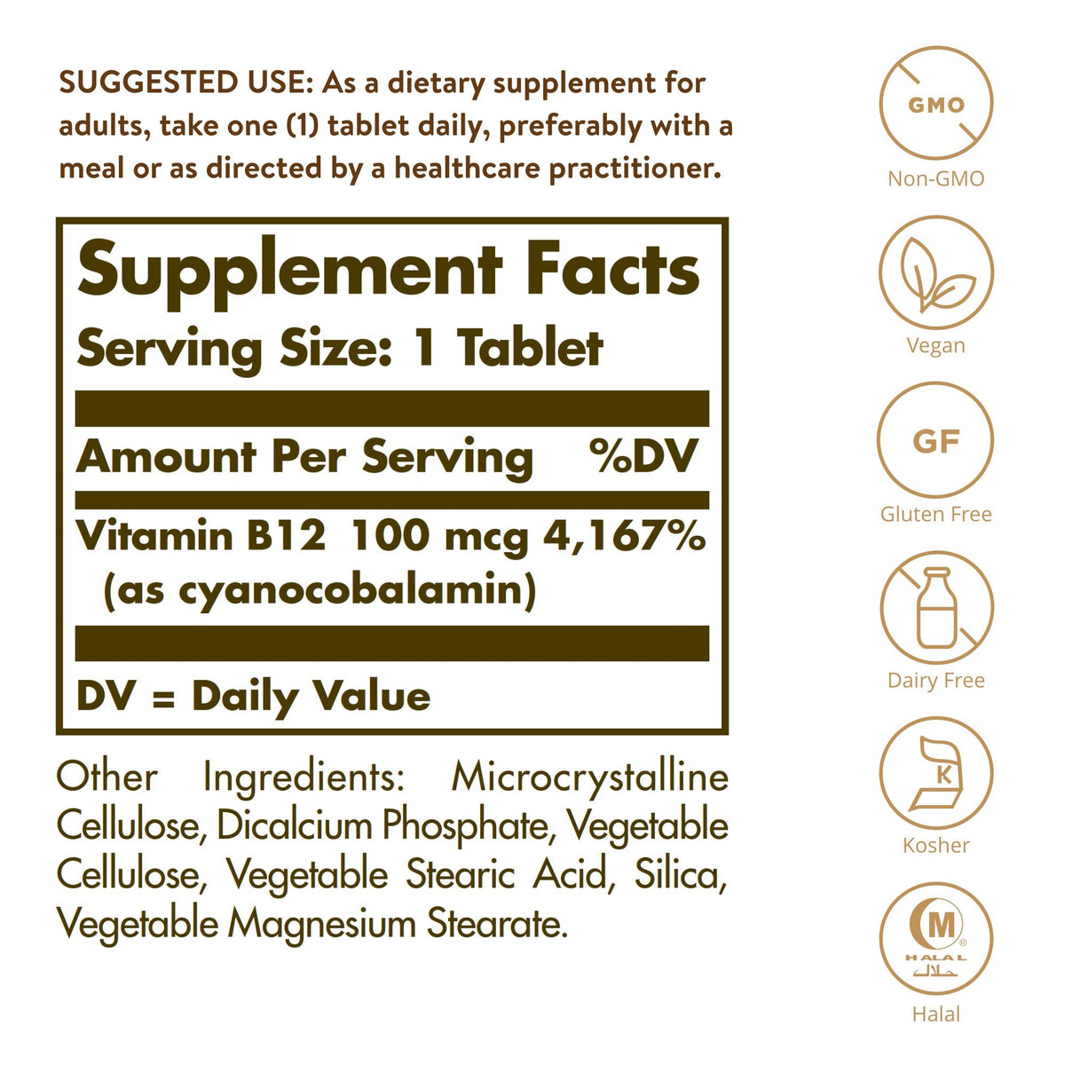 Solgar Vitamin B-12 100mcg 100 Tablet