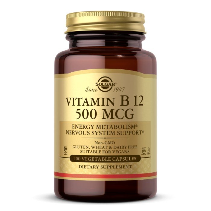 Vitamin B12 | Solgar | Energy Metabolism | Nervous System Support | Non GMO | Gluten Free | Dairy Free | Wheat Free | Vegan | Dietary Supplement | 100 Capsules | VitaminLife