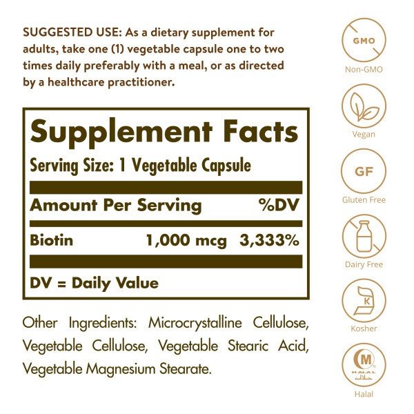 Solgar Biotin 1000mcg 100 VegCap