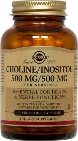 Solgar Choline/Inositol 500mg/500mg 100 VegCap