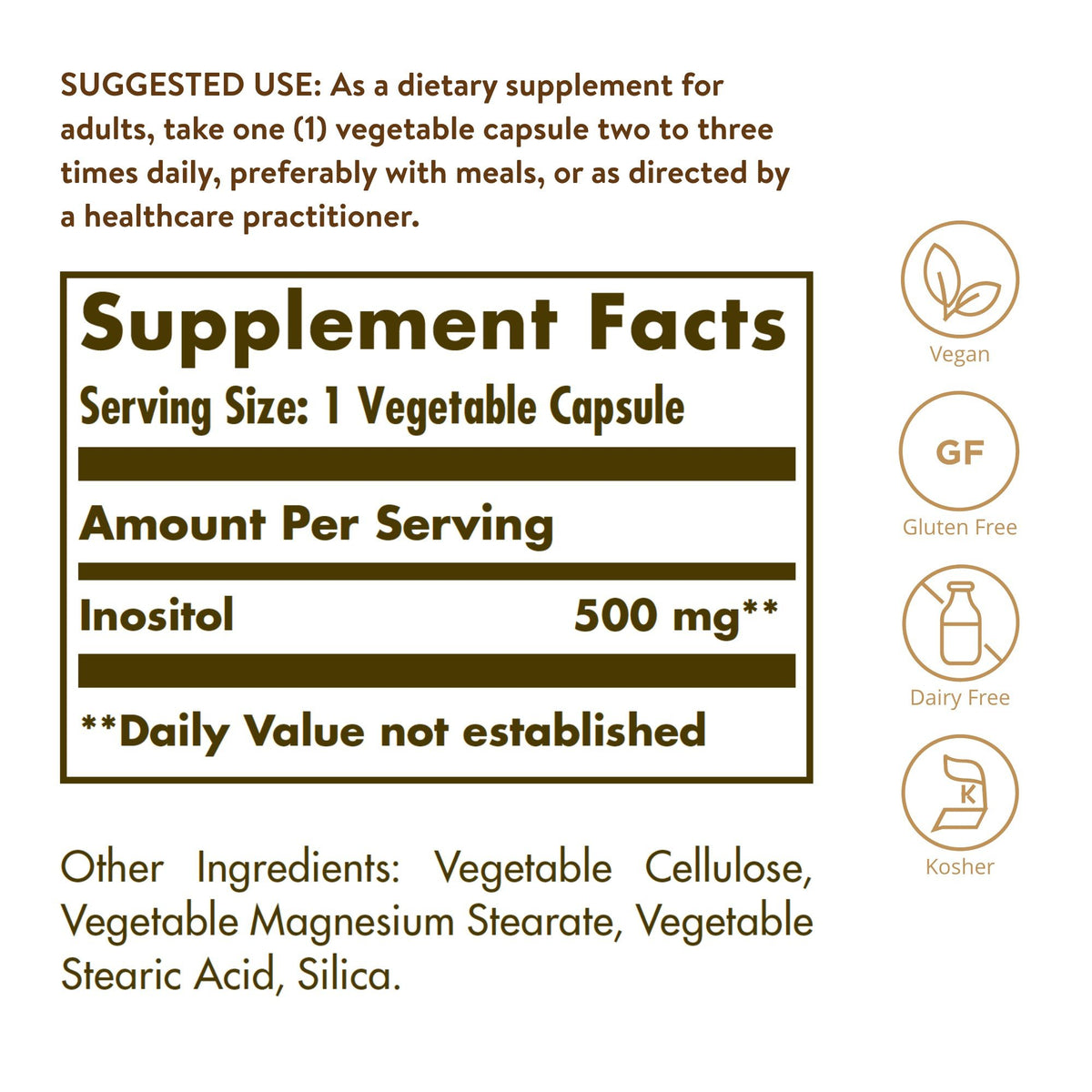 Solgar Inositol 500mg 100 VegCap