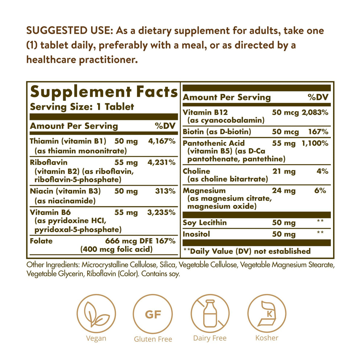 Solgar Megasorb B Complex 50 100 Tablet