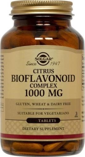 Citrus Bioflavonoid Complex | Solgar | 1000 milligrams Citrus Bioflavonoid Complex | Vegetarian | Gluten Free | Wheat Free | Dairy Free | Dietary Supplements | 250 Tablets | VitaminLife