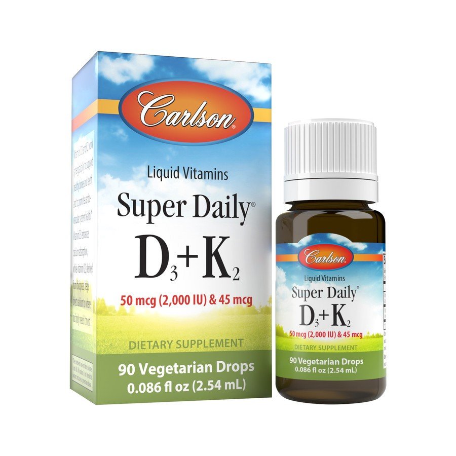 Carlson Laboratories Super Daily D3 + K2 2,000 IU & 45 mcg 0.086 fl oz Vegetarian Drops