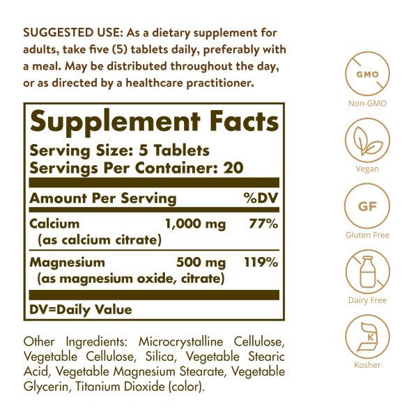 Solgar Calcium/Magnesium Citrate 100 Tablet