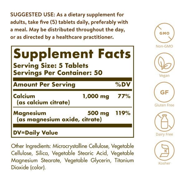 Solgar Calcium/Magnesium Citrate 250 Tablet