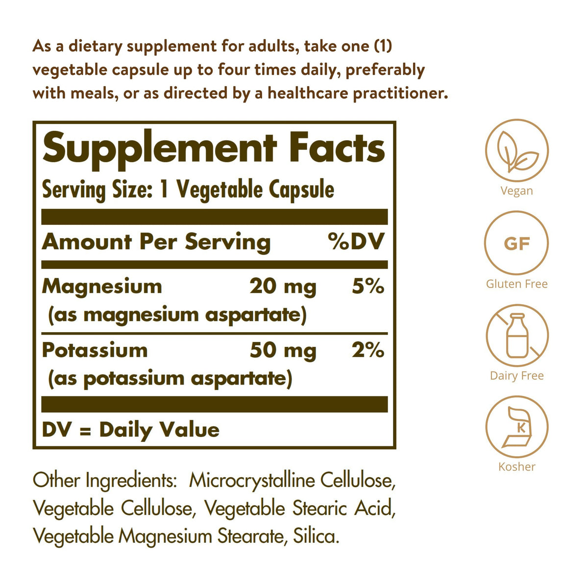 Solgar Potassium Magnesium Aspartate 90 VegCap