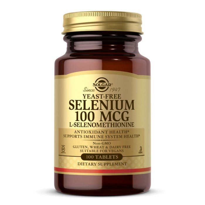 Selenium | Solgar | 100 micrograms L-Selenomethionine | Antioxidant Health | Immune System Support | Yeast Free | Non GMO | Gluten Free | Wheat Free | Dairy Free | Vegan | Dietary Supplement | 100 Tablets | VitaminLife