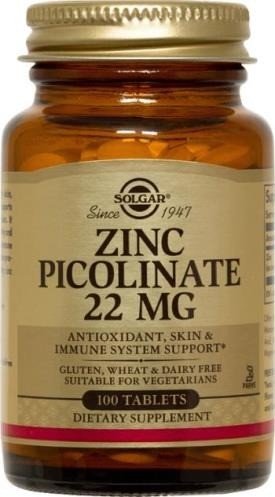 Solgar Zinc Picolinate 22mg 100 Tablet