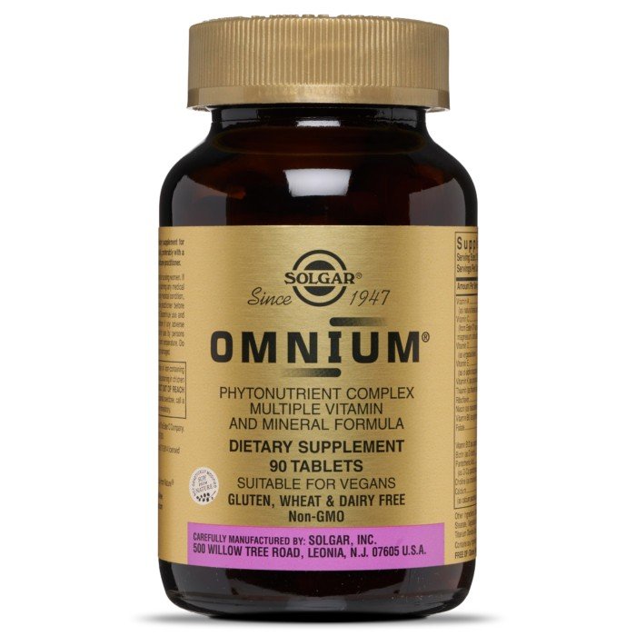 Omnium | Solgar | Phytonutrient Complex | MultiVitamin | Minerals | Vegan | Gluten Free | Wheat Free | Dairy Free | Non GMO | Dietary Supplement | 90 Tablets | VitaminLife