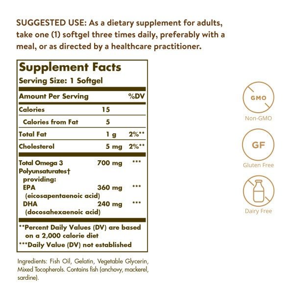 Solgar Double Strength Omega-3 700 mg 60 Softgel