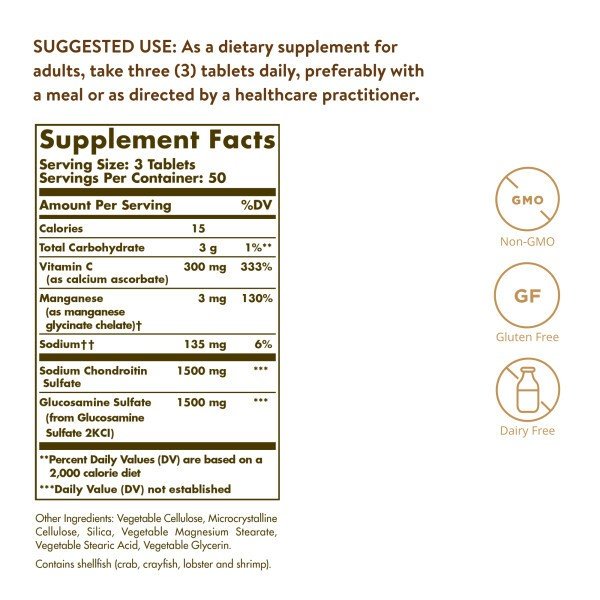 Solgar Extra Strength Glucosamine Chondroitin Complex 150 Tablet