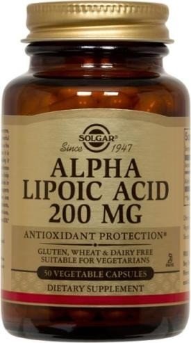 Alpha Lipoic Acid | Solgar | Antioxidant Protection | Gluten Free | Wheat Free | Dairy Free | Vegetarian | Dietary Supplement | 50 Vegetable Capsules | VitaminLife