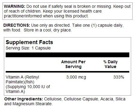 Natures Life Vitamin A 10,000 IU 100 Softgel