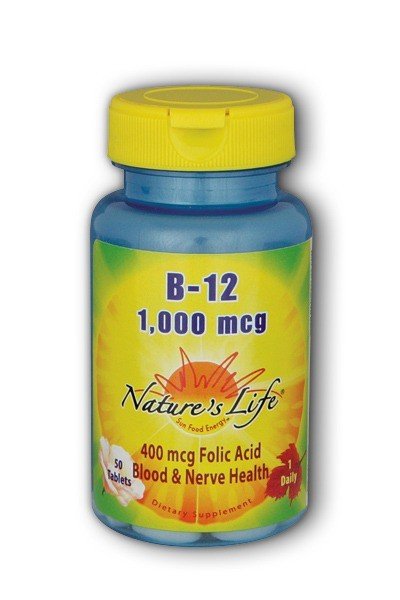 Natures Life Vitamin B-12 1000mcg - Vegetarian, Yeast-Free 50 Tablet