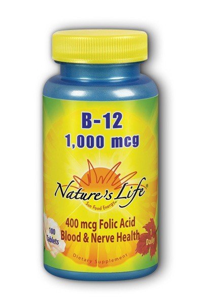 Natures Life Vitamin B-12 1000mcg - Vegetarian, Yeast-Free 100 Tablet