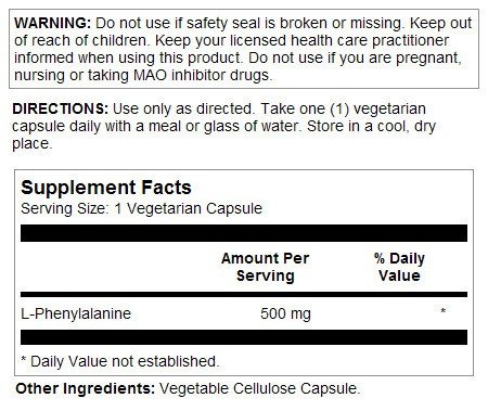 Natures Life L-Phenylalanine 500mg 50 Capsule