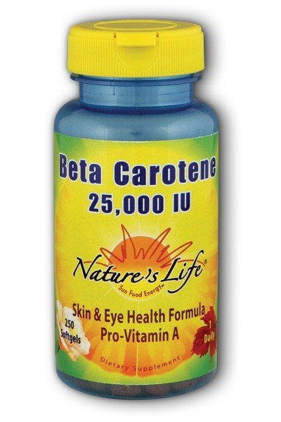 Natures Life Beta Carotene 25,000 IU 250 Softgel