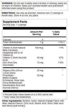 Natures Life Zinc Lozenge - Orange Mint - Vegetarian 50 Lozenge