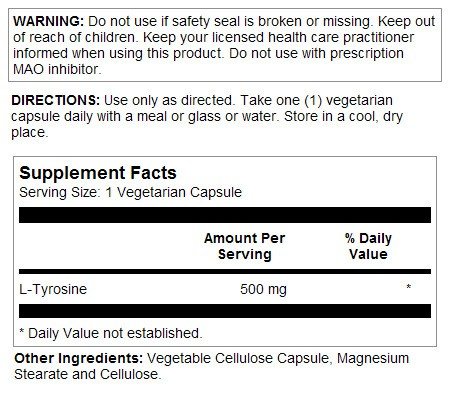 Natures Life L-Tyrosine 500mg 100 Capsule