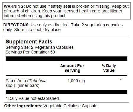 Natures Life Pau D Arco 500mg 100 Capsule