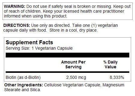 Natures Life Biotin 2500mcg 100 Capsule