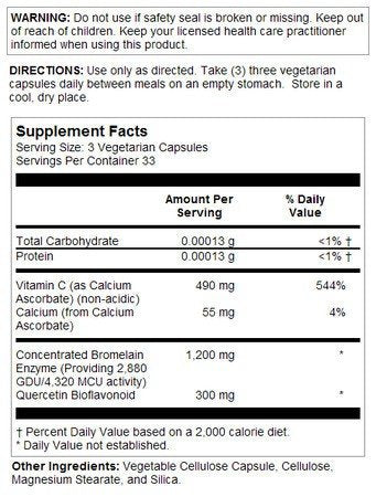 Natures Life Bromelain Sinus Ease - Vegetarian 100 VegCap