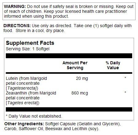 Natures Life Lutein 20mg 60 Softgel