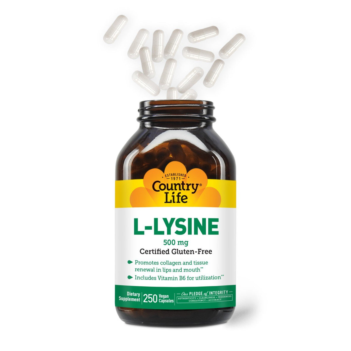 Country Life L-Lysine 500mg With B6 250 VegCap