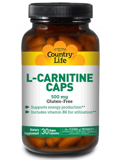 Country Life L-Carnitine 500mg With B6 30 VegCap