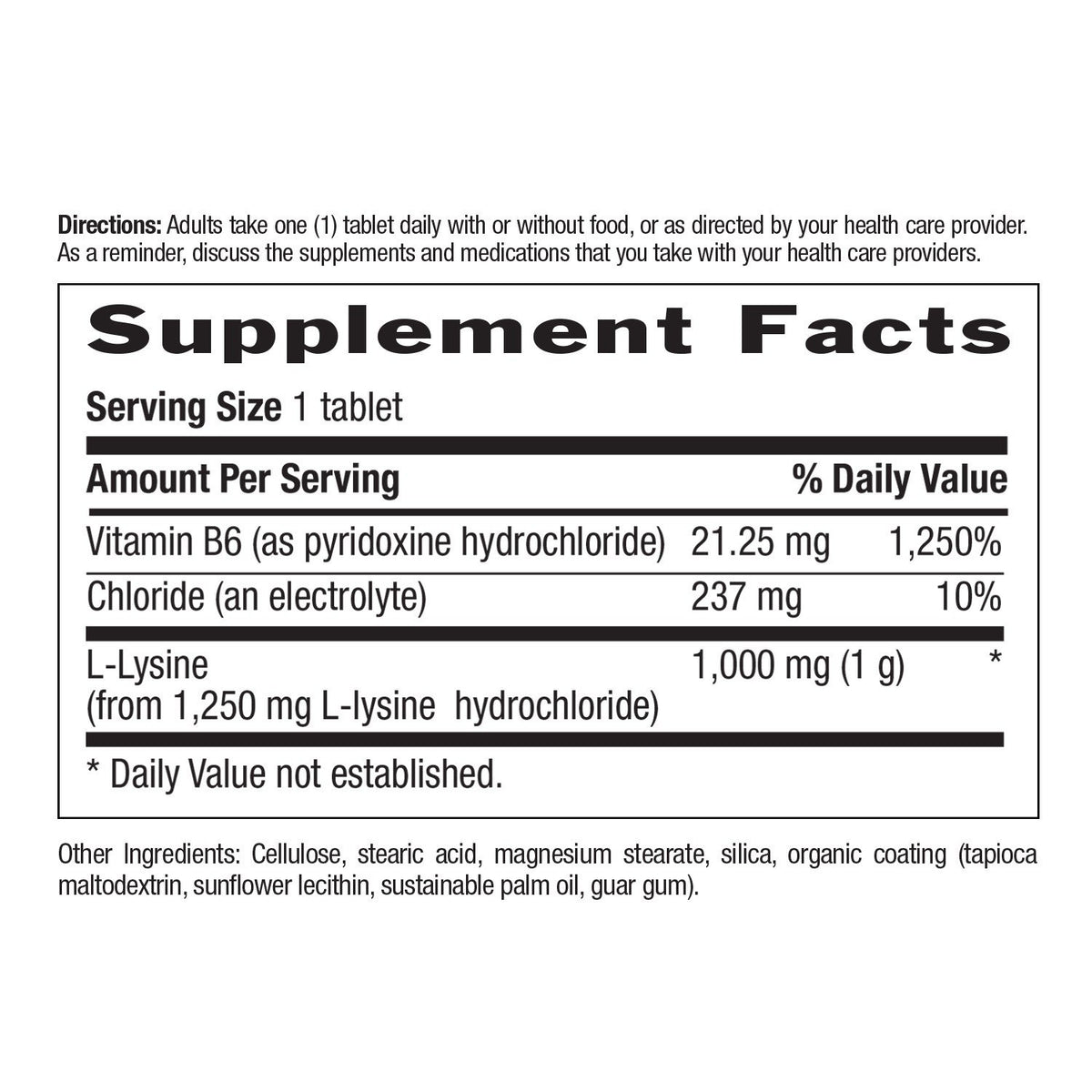 Country Life L-Lysine 1000mg With B6 250 Tablet