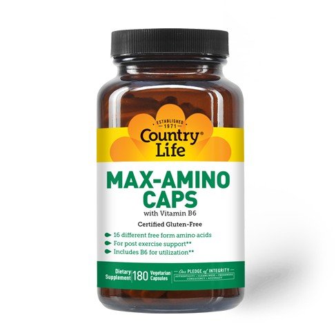 Country Life Max-Amino Caps With B6 180 VegCap