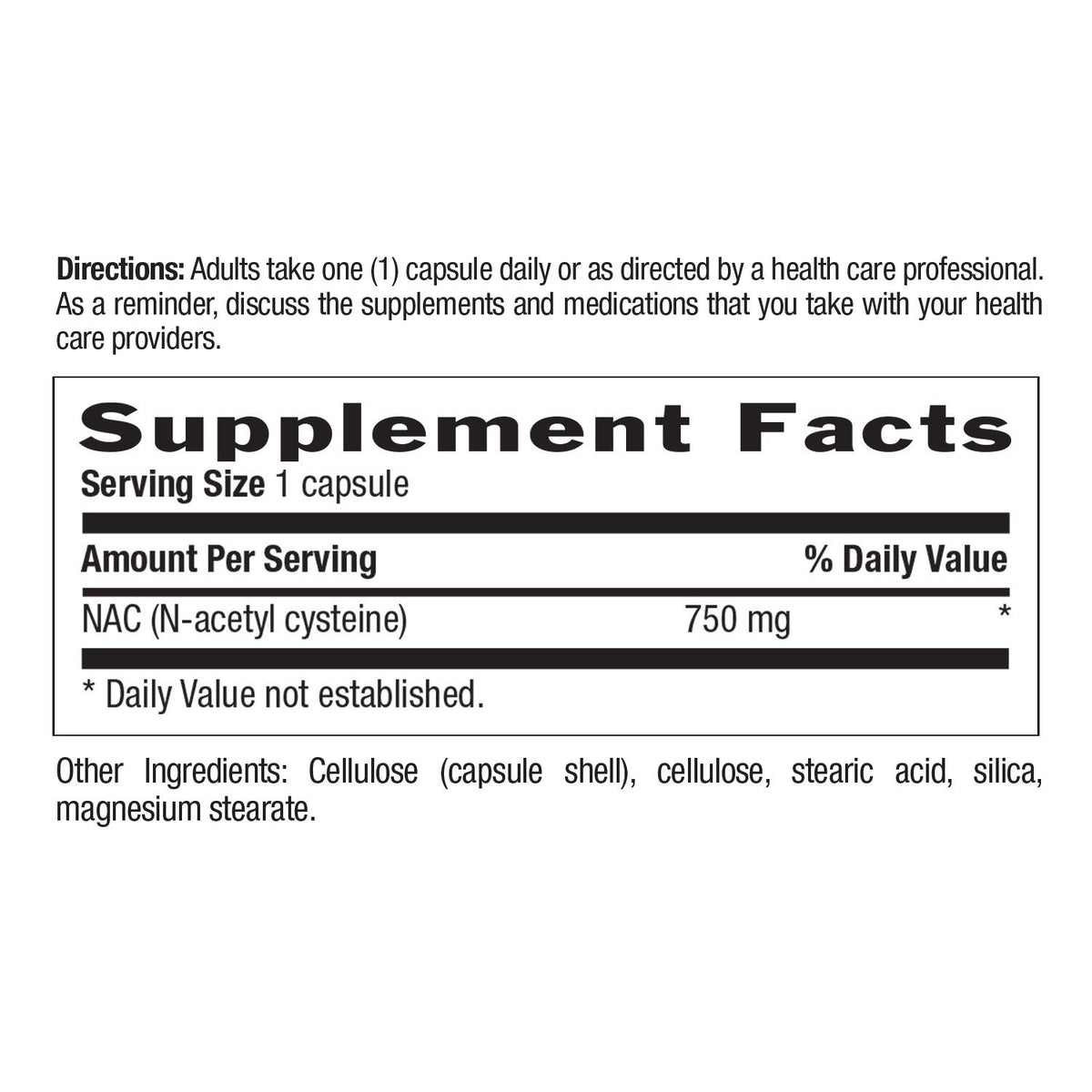 Country Life NAC (N-Acetyl Cysteine) 750mg 60 Capsule