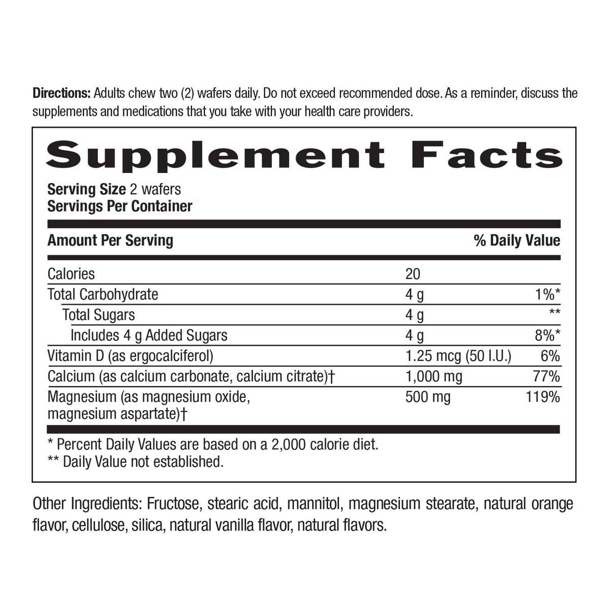 Country Life Cal Snack (Calcium w/Magnesium)-Vanilla/Orange 60 Chewable