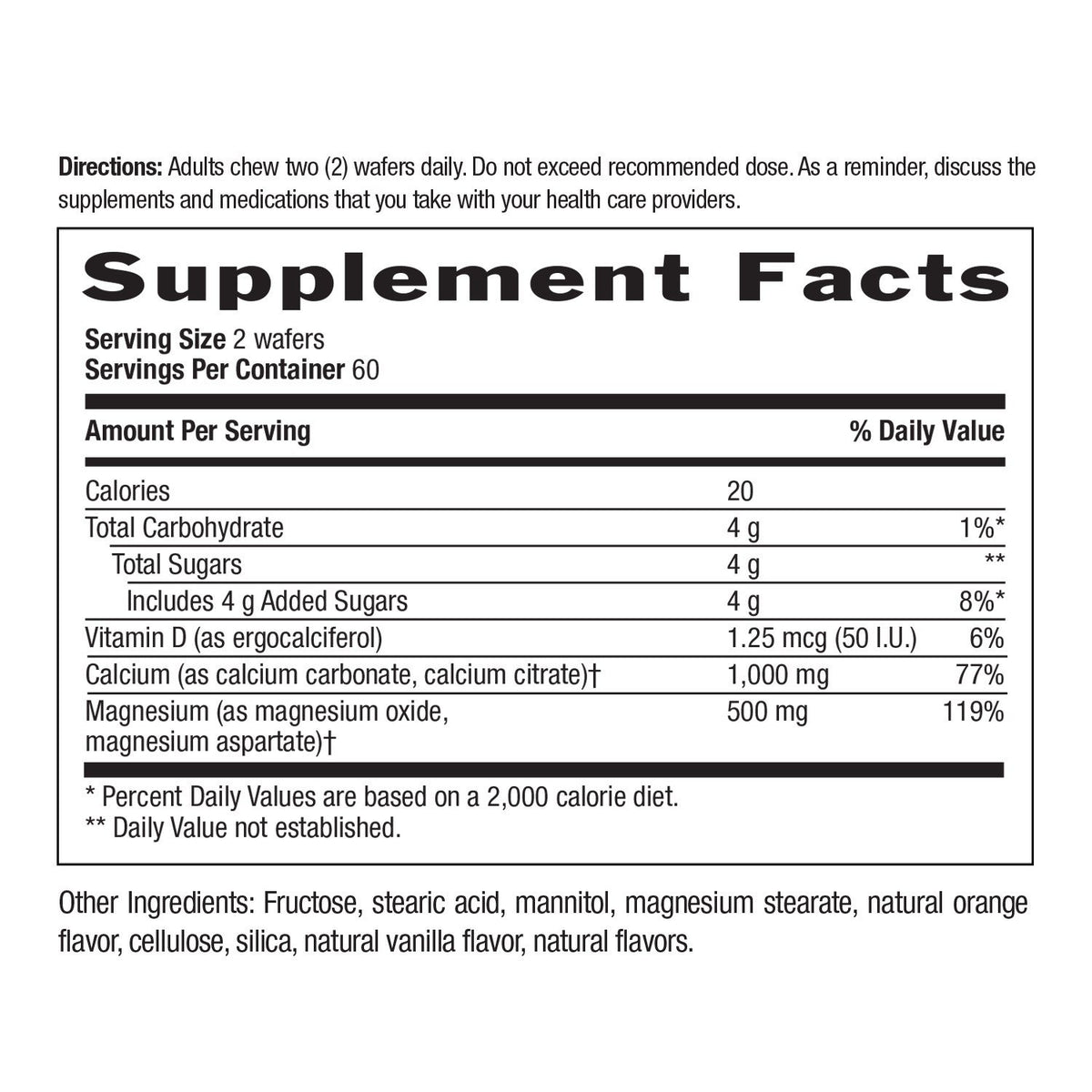 Country Life Cal Snack (Calcium w/Magnesium)-Vanilla/Orange 120 Chewable