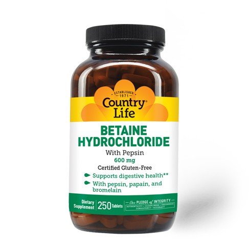 Country Life Betaine HCL With Pepsin 250 Tablet