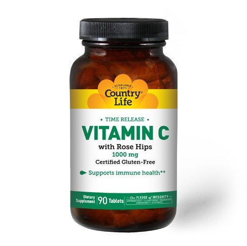 Country Life Time Release Vitamin C with Rose Hips 90 Tablets