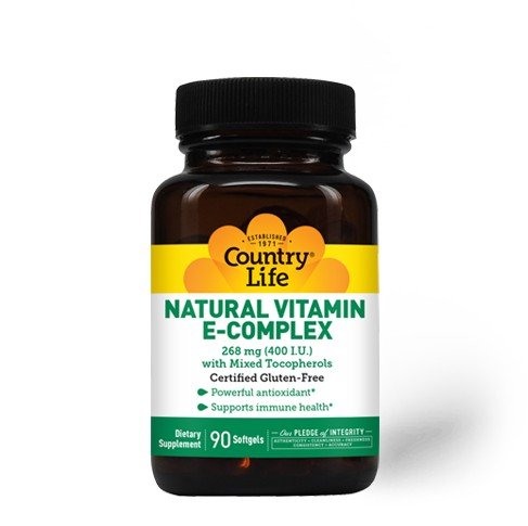 Country Life Vitamin E Complex 400 IU With Mixed Tocopherols 90 Softgel