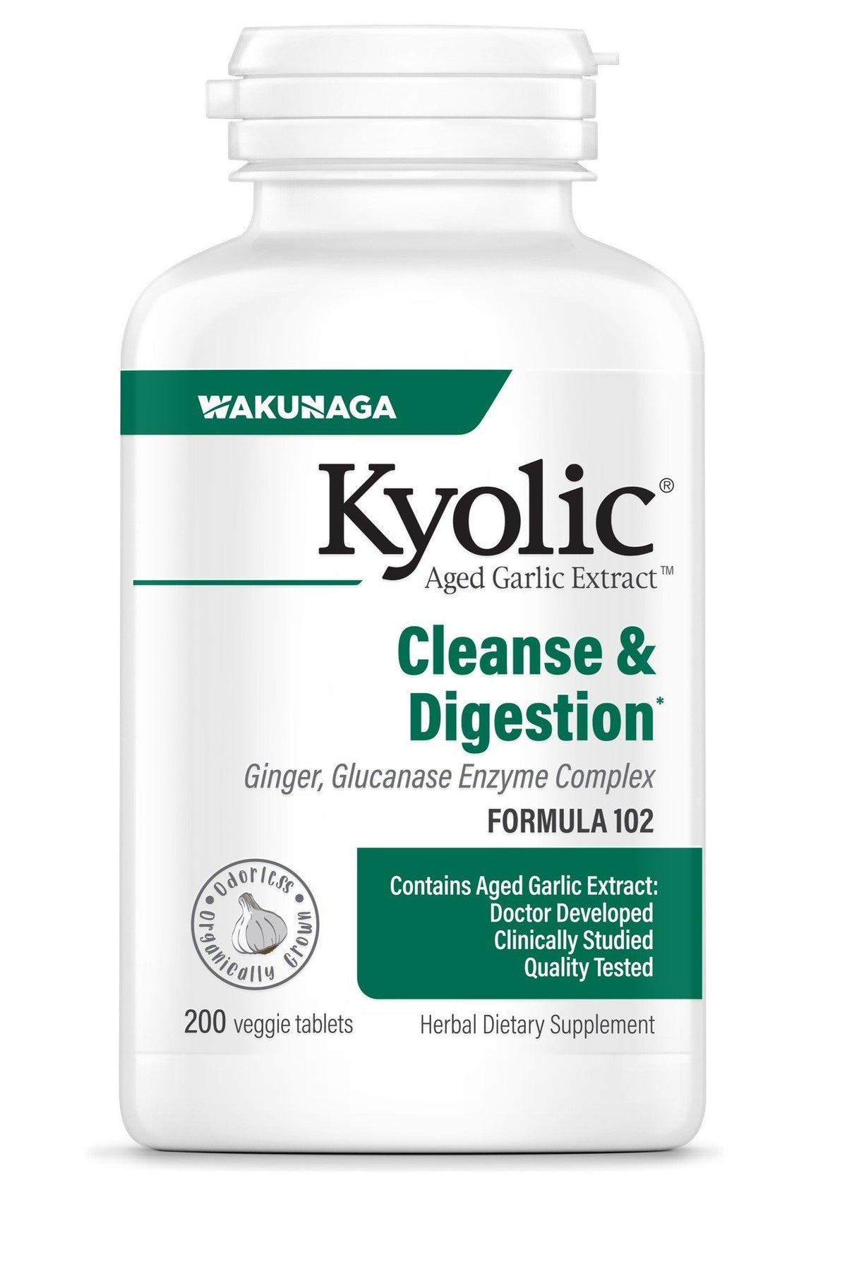 Kyolic Cleanse &amp; Digestion Formula 102 200 Vegetarian Tablet