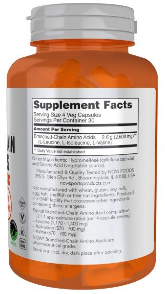 Now Foods Branch-Chain Amino (BCAA) 800mg 120 Capsule