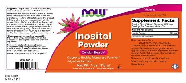 Now Foods Inositol Powder Vegetarian 4 oz Powder