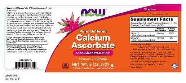 Now Foods Calcium Ascorbate Powder 8 oz Powder