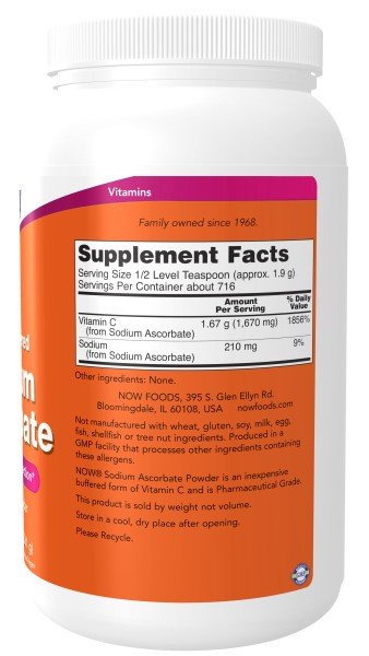 Now Foods Sodium Ascorbate Powder 3 lbs Powder