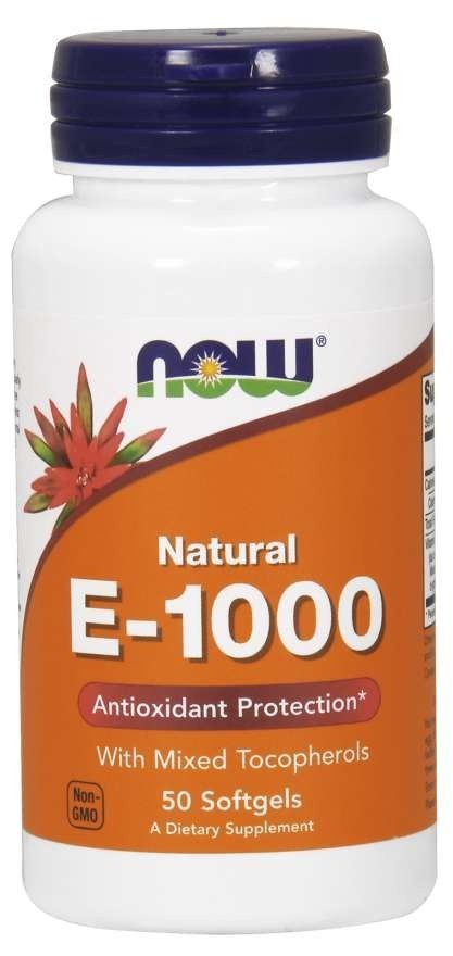 Now Foods E-1000 With Mixed Tocopherols 50 Softgel