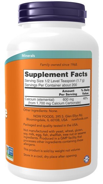 Now Foods Calcium Carbonate Powder 12 oz Powder