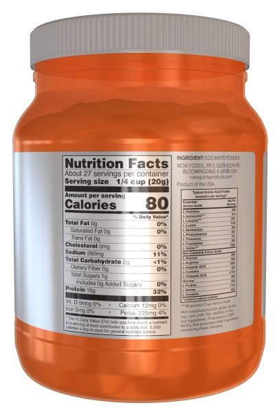 Now Foods Egg White Protein with BCAAs 1.2 lbs Powder