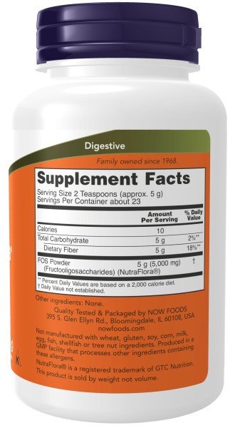 Now Foods Nutra Flora FOS 4 oz Powder